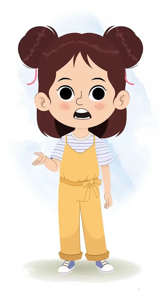 A prettiest girl talking animated character cartoon vector aka jill