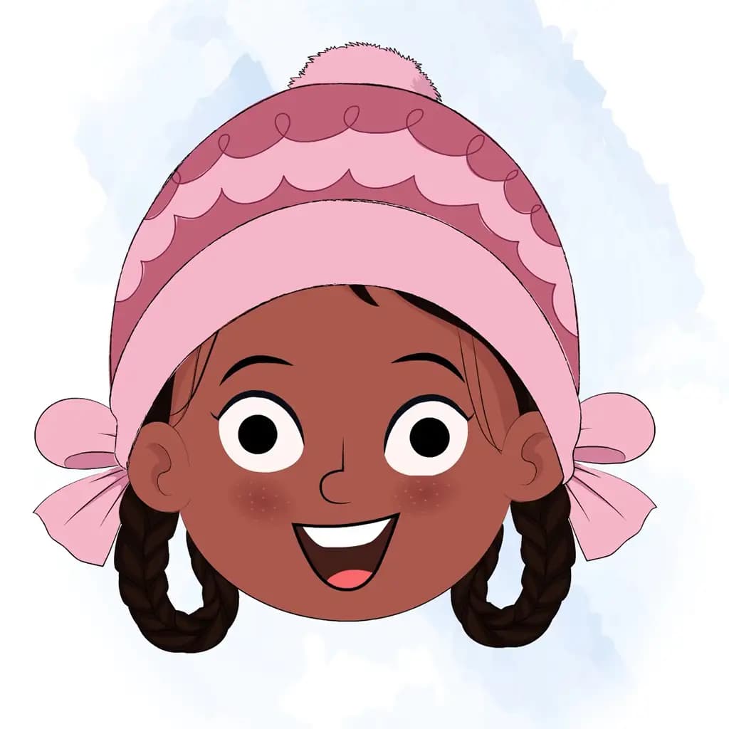 A cute girl animated cartoon face with different facial expressions aka tara