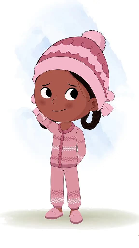 A cute confused girl animated cartoon character aka tara 3/4