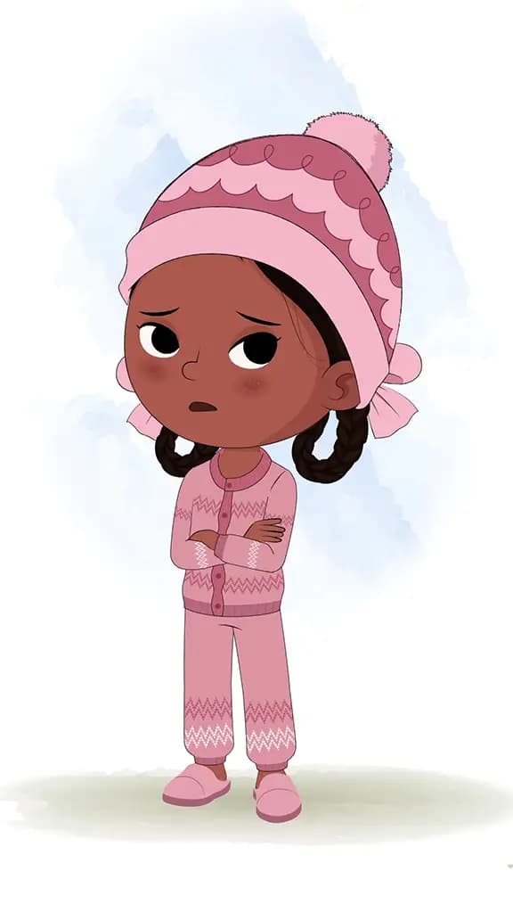 A cute annoyed girl animated cartoon character aka tara 3/4