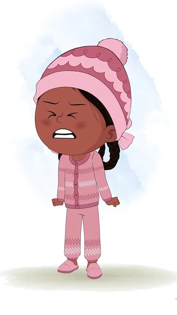 A cute angry girl animated cartoon character aka tara 3/4