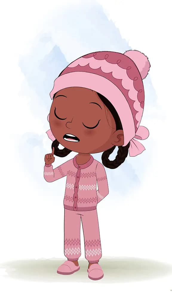 A cute girl saying no animated cartoon character aka tara