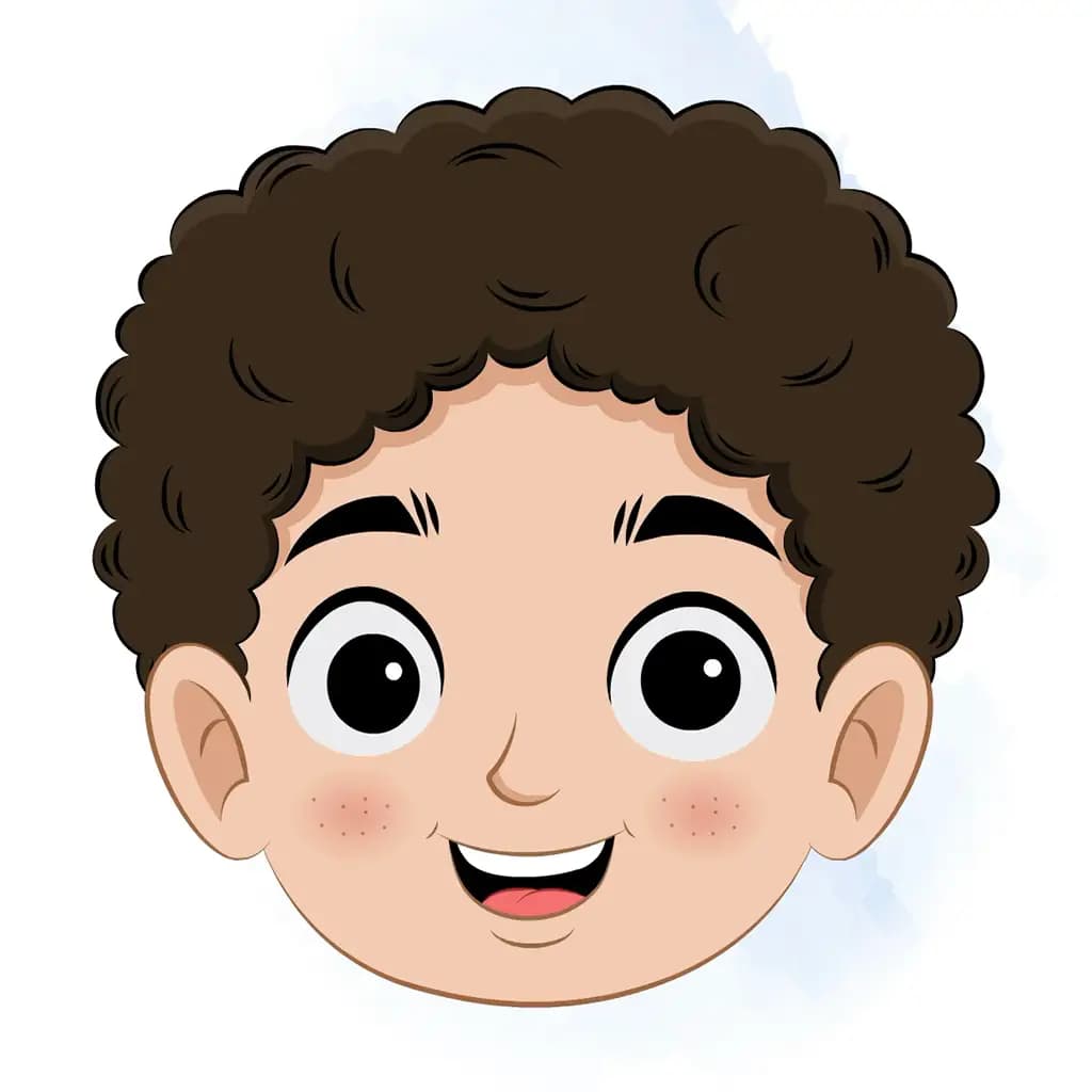 A boy animated cartoon face with different facial expressions aka sachin
