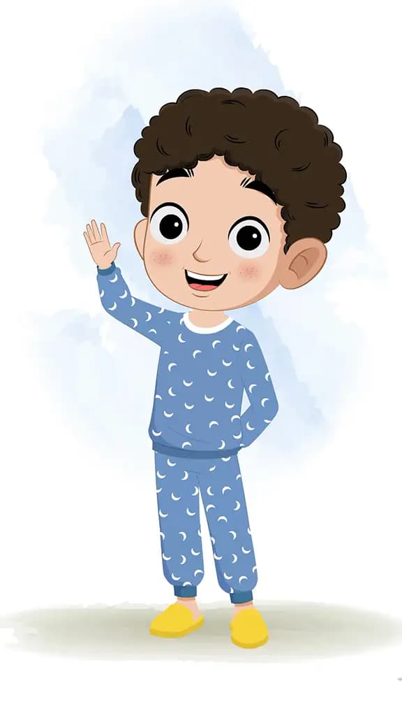 A boy saying hello animated cartoon character aka sachin
