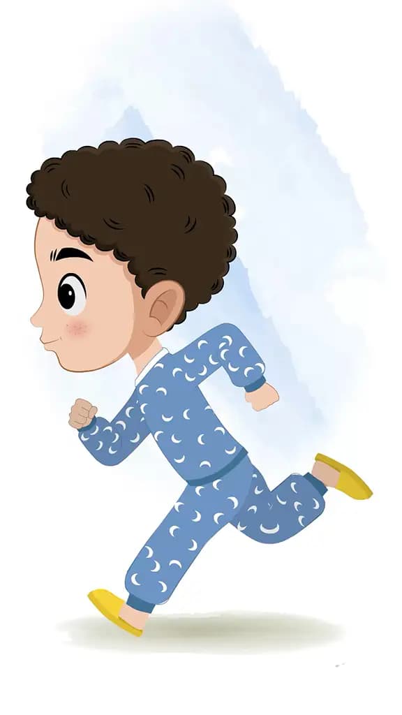 A boy running fast side view animated cartoon character aka sachin