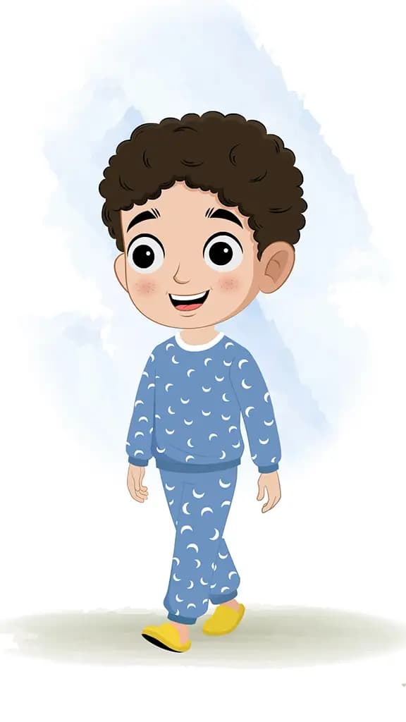 A boy 3/4 front view/three quarter view walking animated cartoon character aka sachin 3/4
