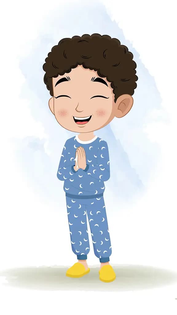 A boy clapping animated cartoon character aka sachin