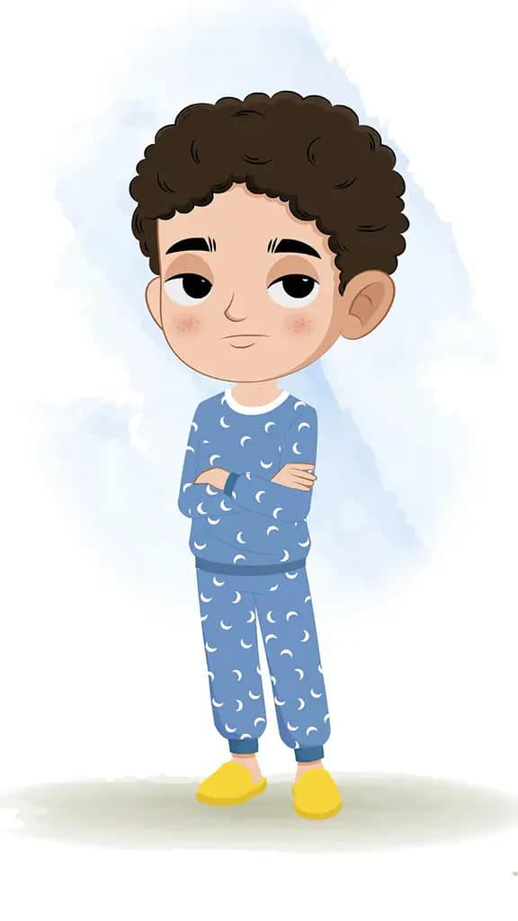 An annoyed boy animated cartoon character aka sachin