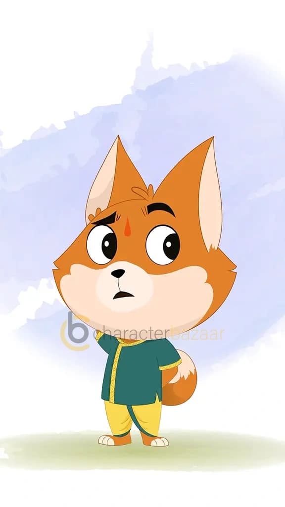 A confused little dog animated cartoon character aka dodo the dog 3/4