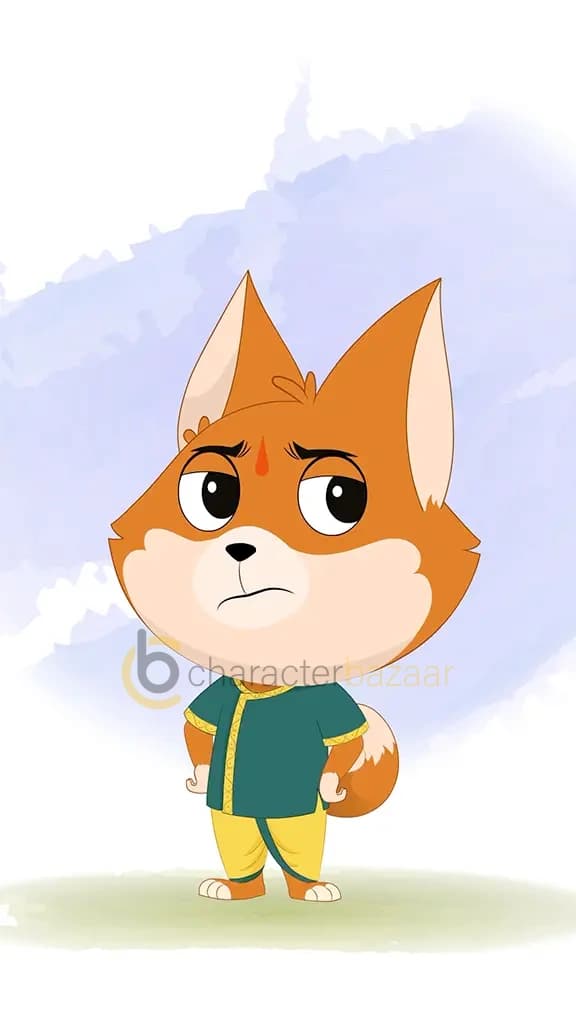 An annoyed little dog animated cartoon character aka dodo the dog 3/4