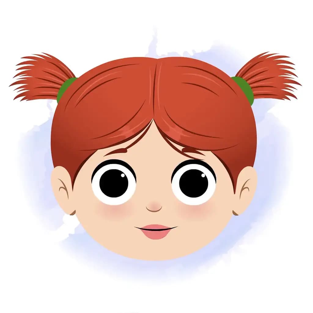 A girl animated cartoon face with different facial expressions aka may