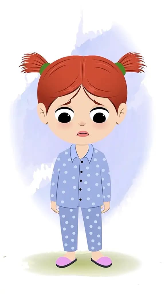 A girl sad animated cartoon character aka may