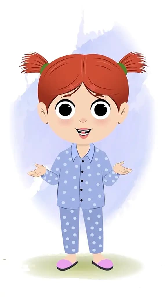 A girl talking animated cartoon character aka may