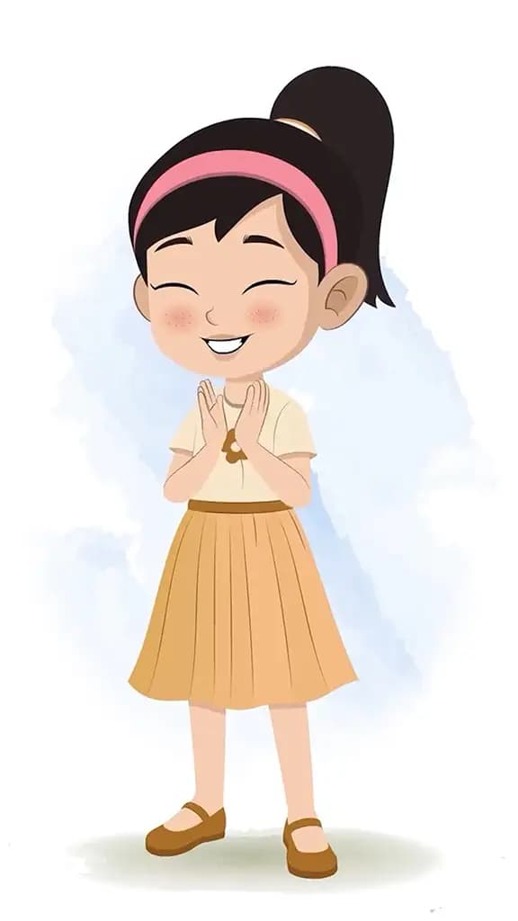 A cute girl clapping animated cartoon character aka simmi