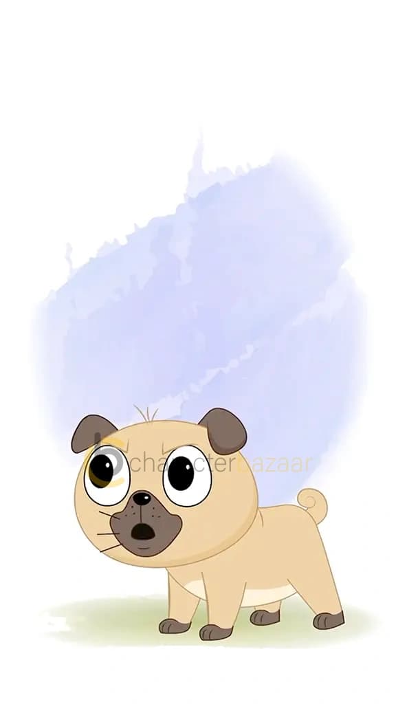 An angry little dog animated cartoon character aka duffy the dog 3/4