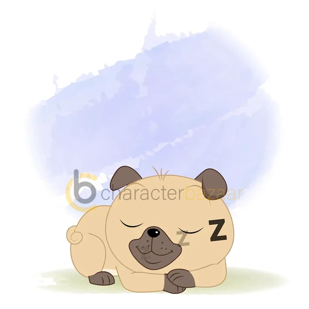 A little dog sleeping on floor animated cartoon character aka duffy the dog