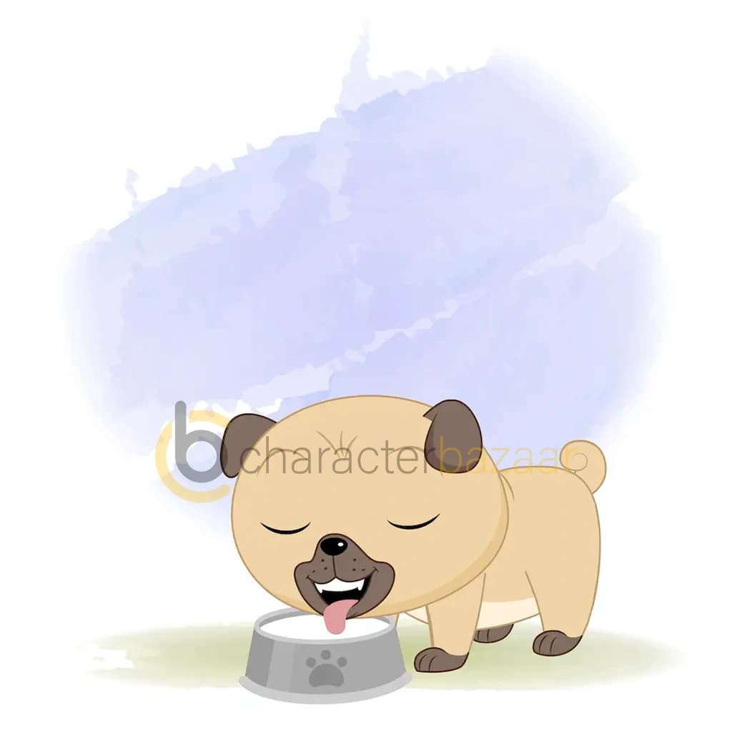 A little dog drinking milk animated cartoon character aka duffy the dog
