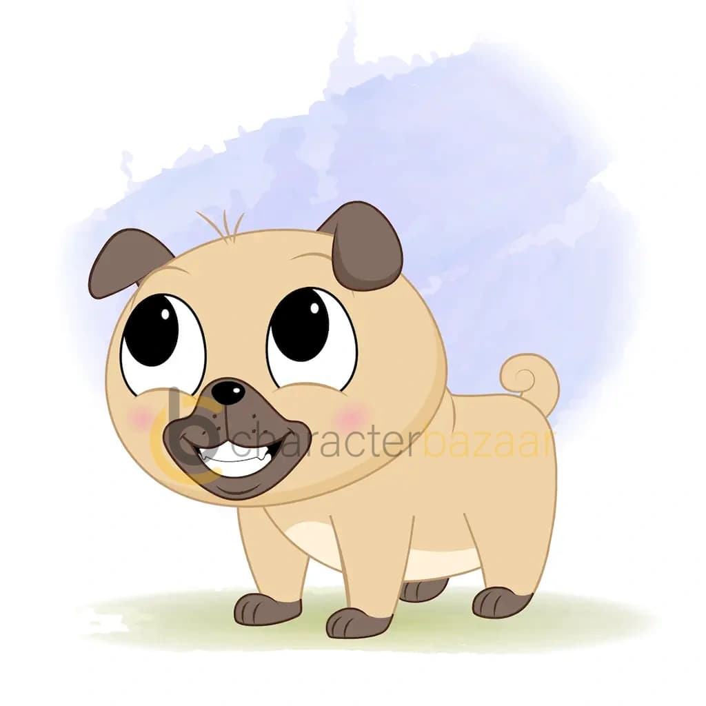 A nervous little dog animated cartoon character aka duffy the dog 3/4