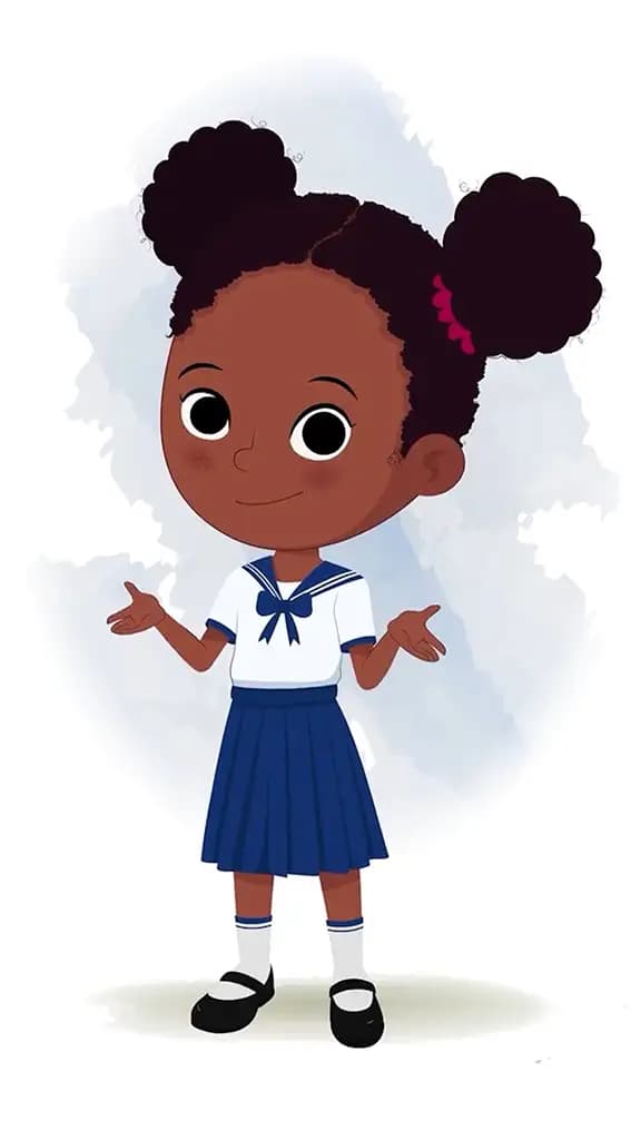 A little black girl talking animated cartoon character aka kaya 3/4