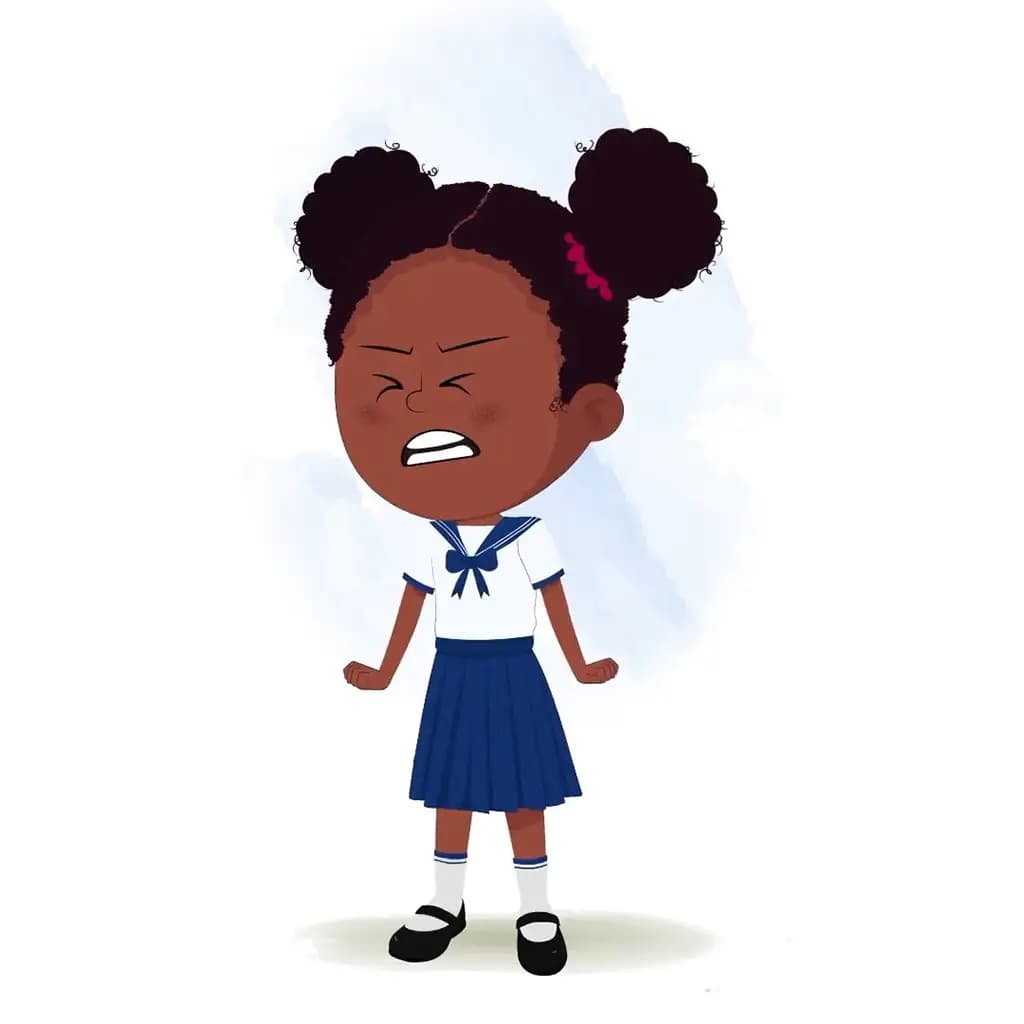 A angry little black girl animated cartoon character aka kaya 3/4