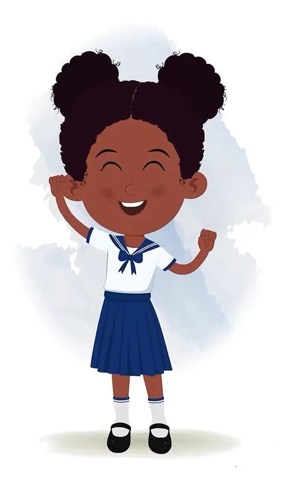 A little black girl dancing animated cartoon character aka kaya