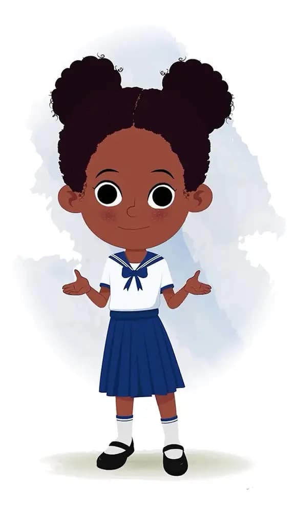 A little black girl talking animated cartoon character aka kaya