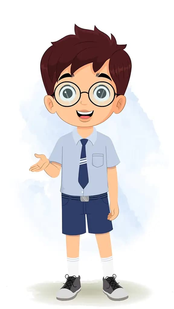 A school boy talking animated cartoon character aka harry