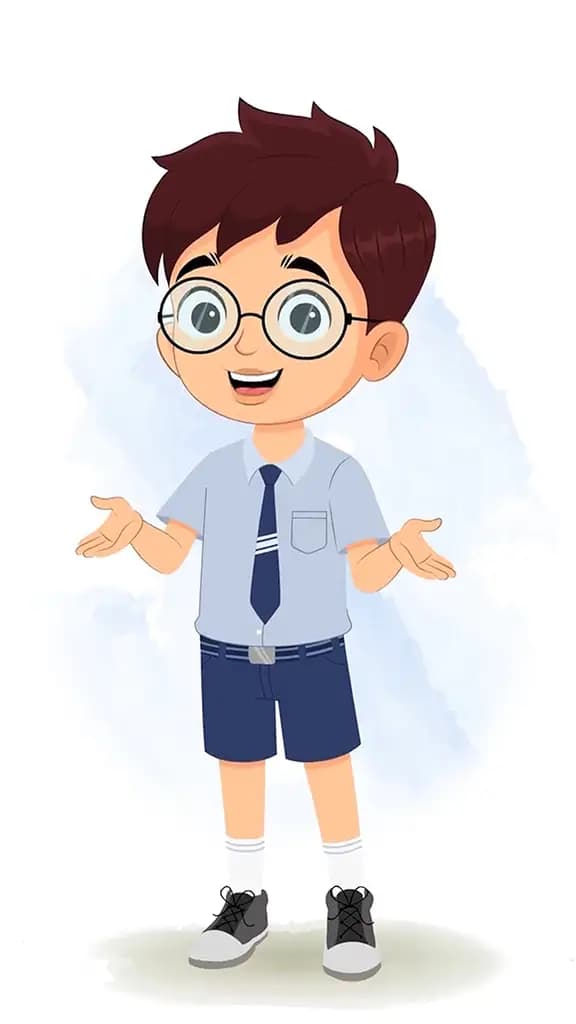 A school boy talking animated cartoon character aka harry 3/4