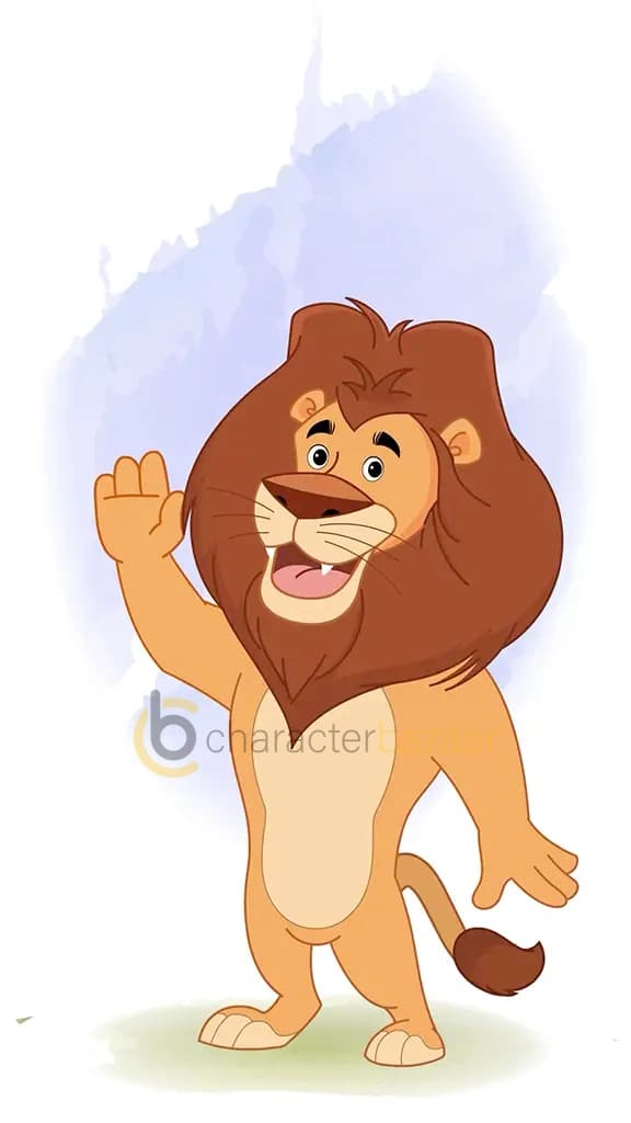 lion saying hello animated cartoon character