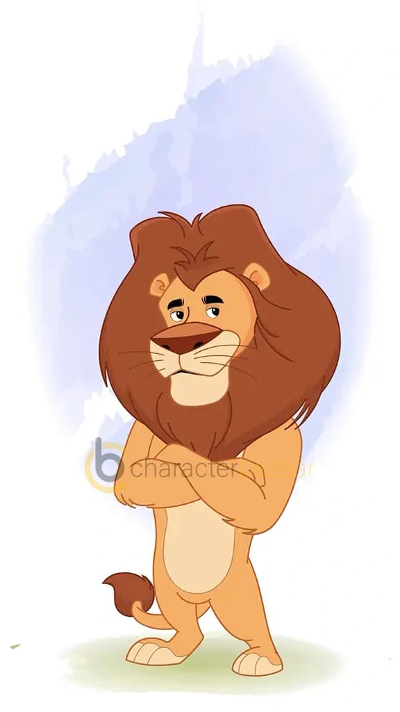 annoyed lion animated cartoon character