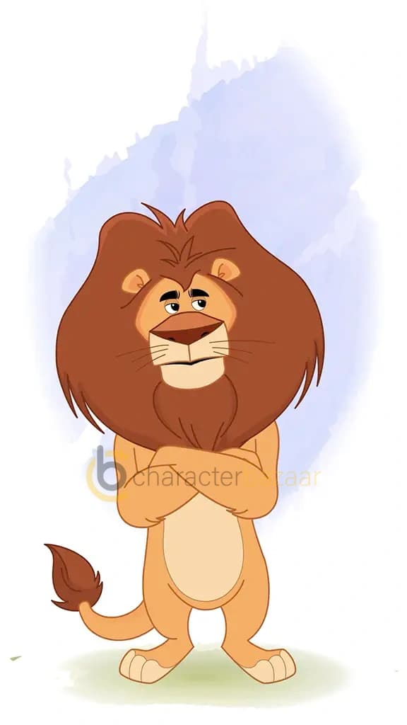 annoyed lion front animated cartoon character