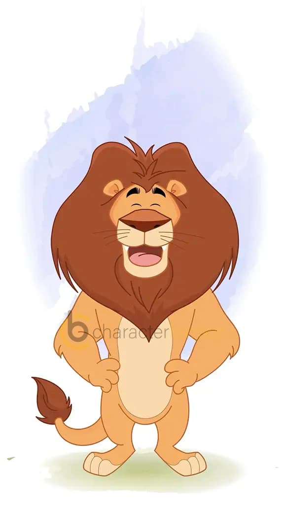 laughing lion animated cartoon character