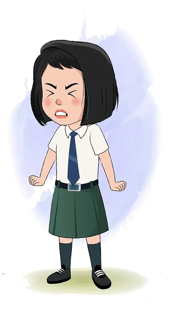 An angry school girl animated cartoon character aka anaya 3/4