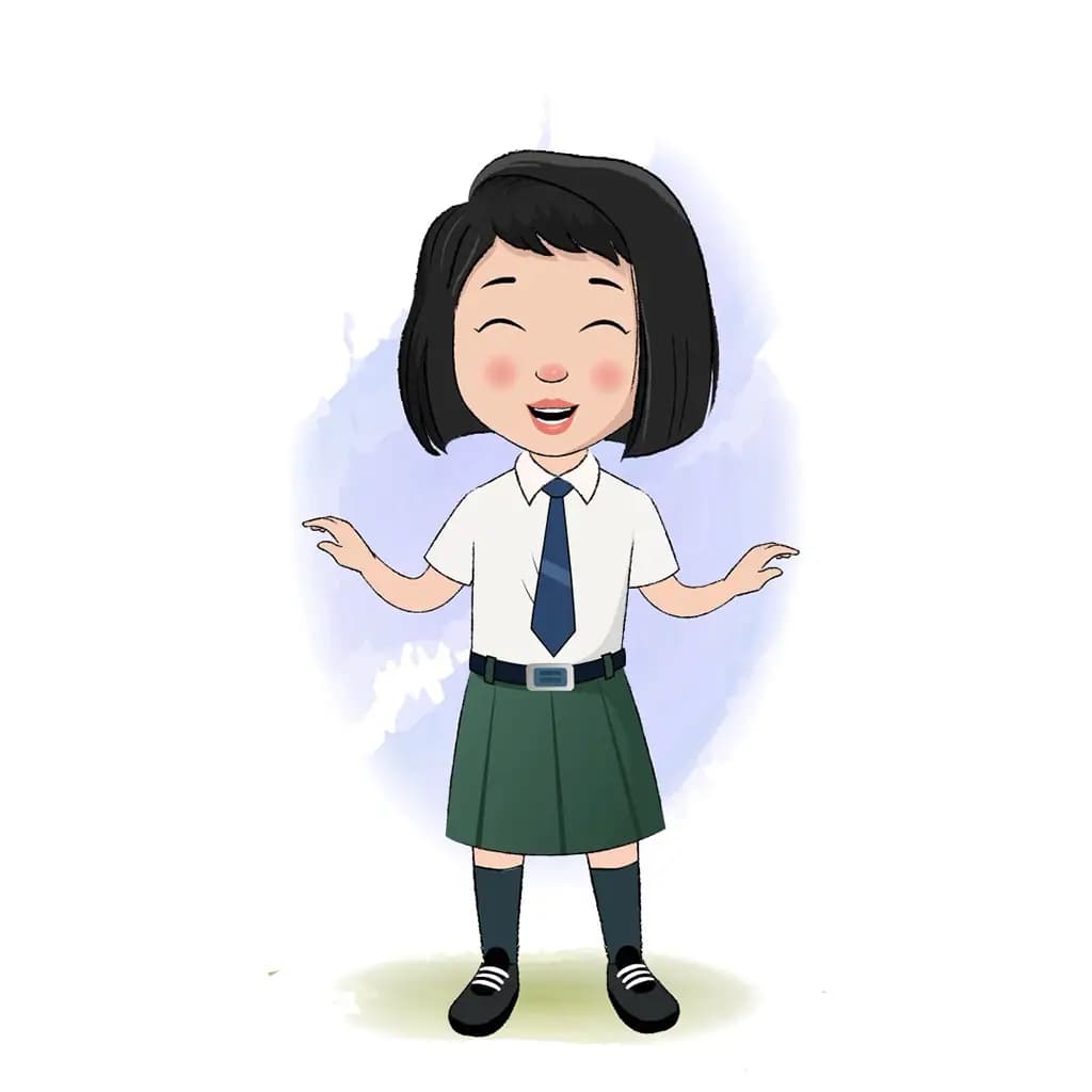 A school girl dancing animated cartoon character aka anaya