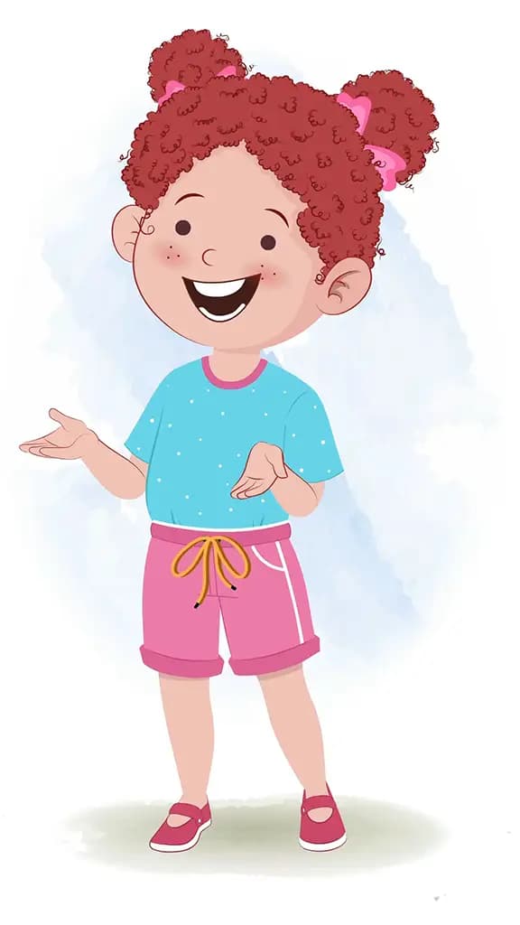 A red hair little girl talking animated cartoon character aka nirru 3/4