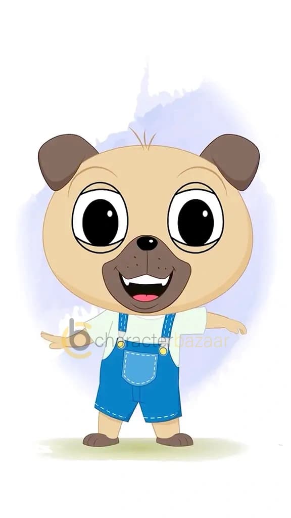 A little dog dancing animated cartoon character aka duffy the dog