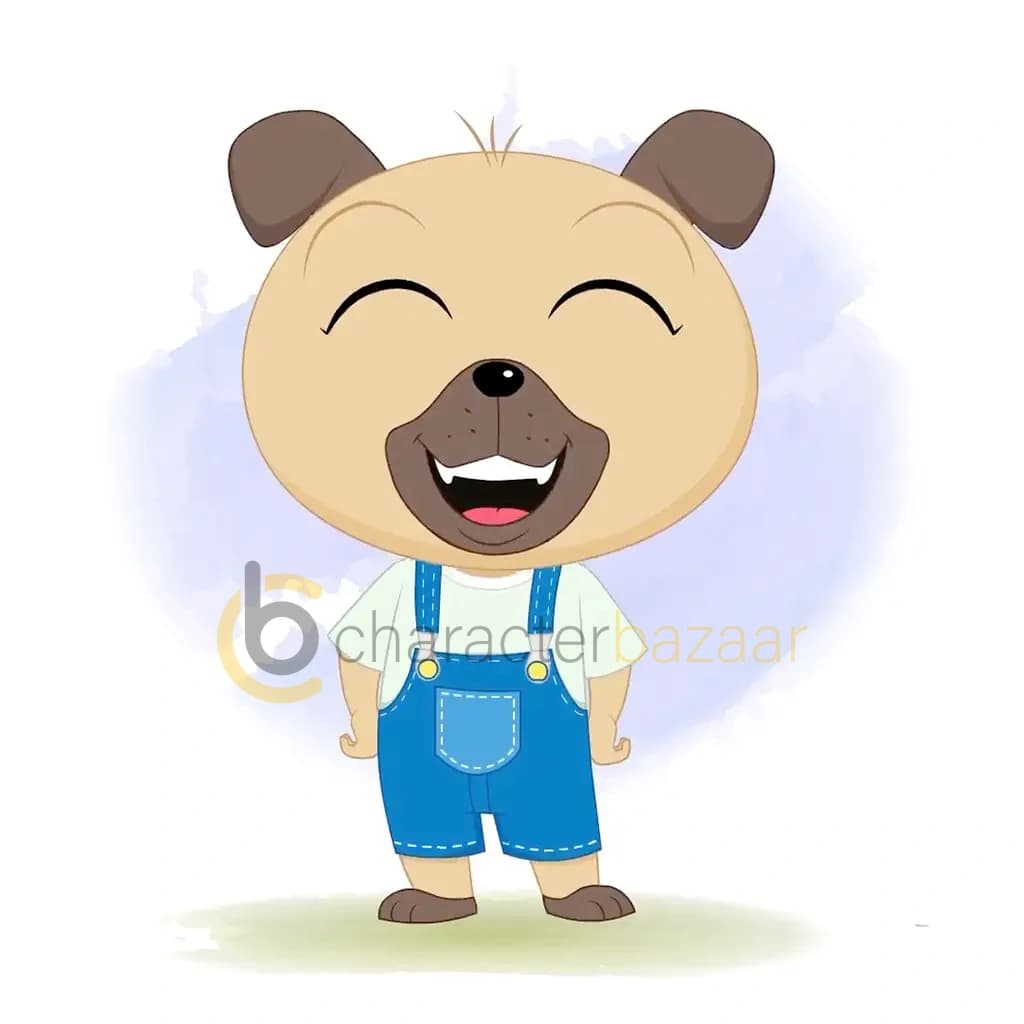 A little dog laughing animated cartoon character aka duffy the dog
