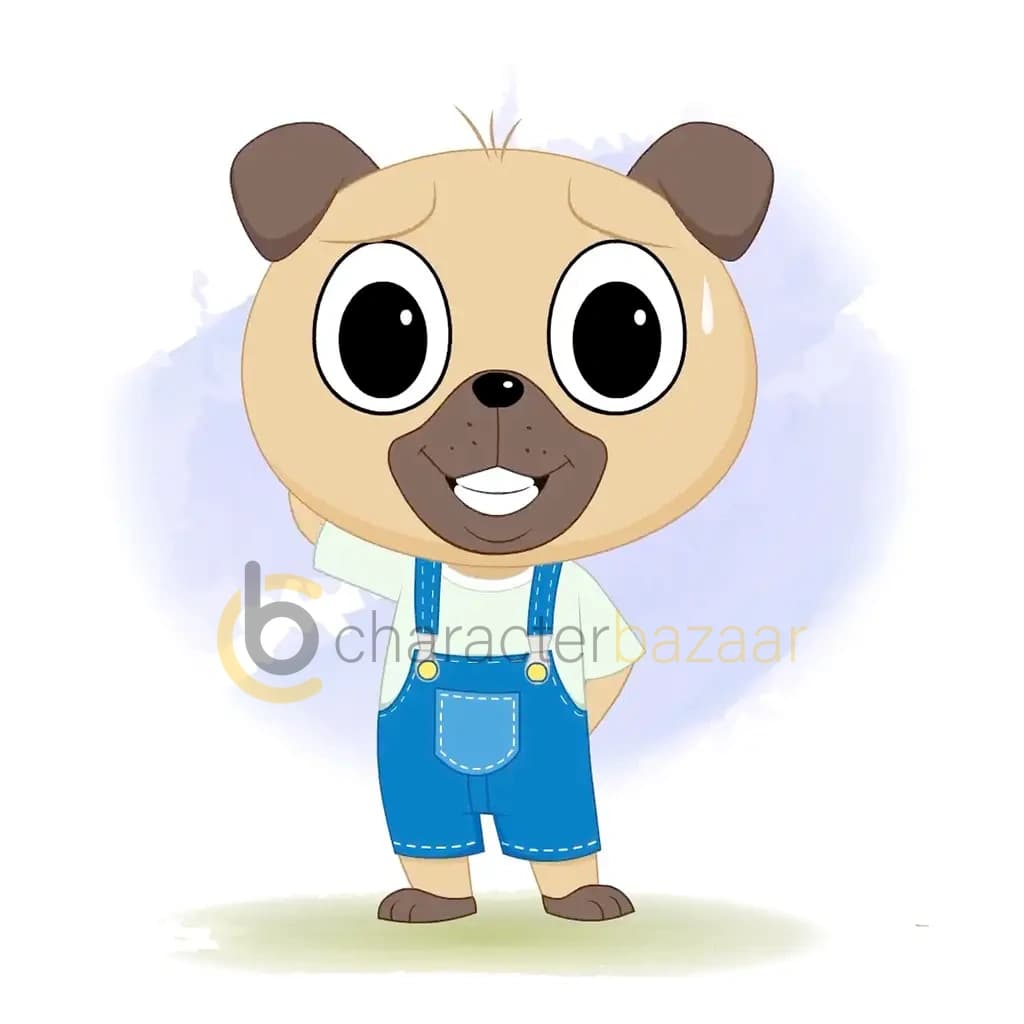 A nervous little dog animated cartoon character aka duffy the dog