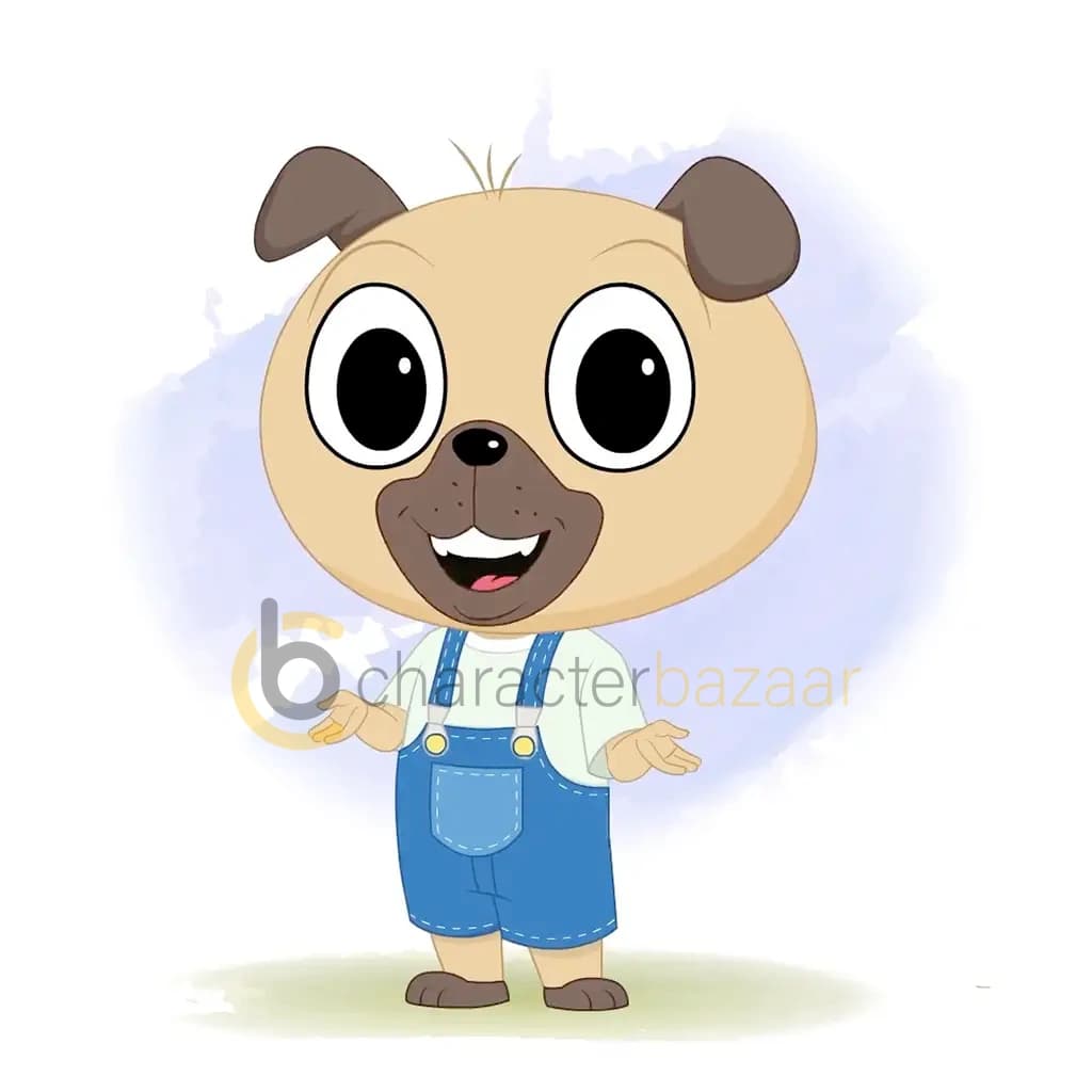 A little dog talking animated cartoon character aka duffy the dog 3/4