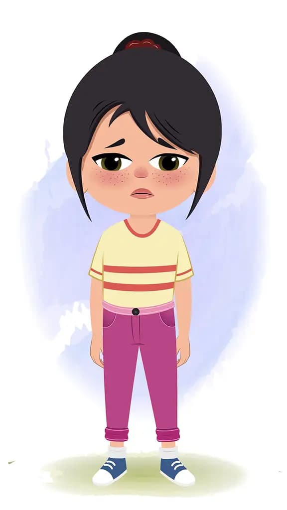 A little girl sad animated cartoon character aka rosie 3/4