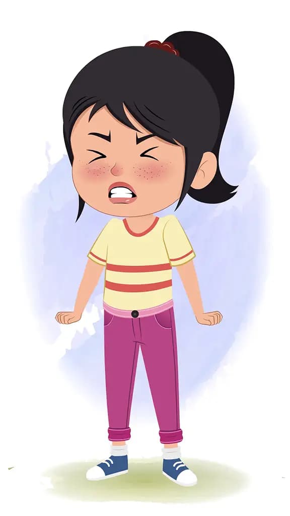 An angry little girl animated cartoon character aka rosie 3/4