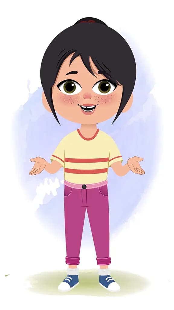 A little girl talking animated cartoon character aka rosie