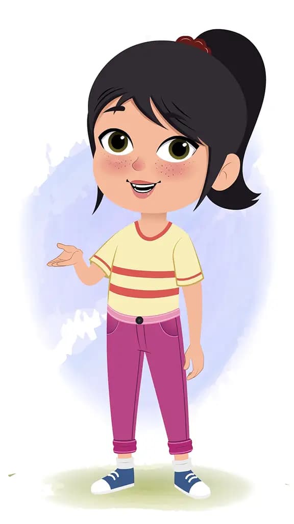 A little girl talking animated cartoon character aka rosie 3/4