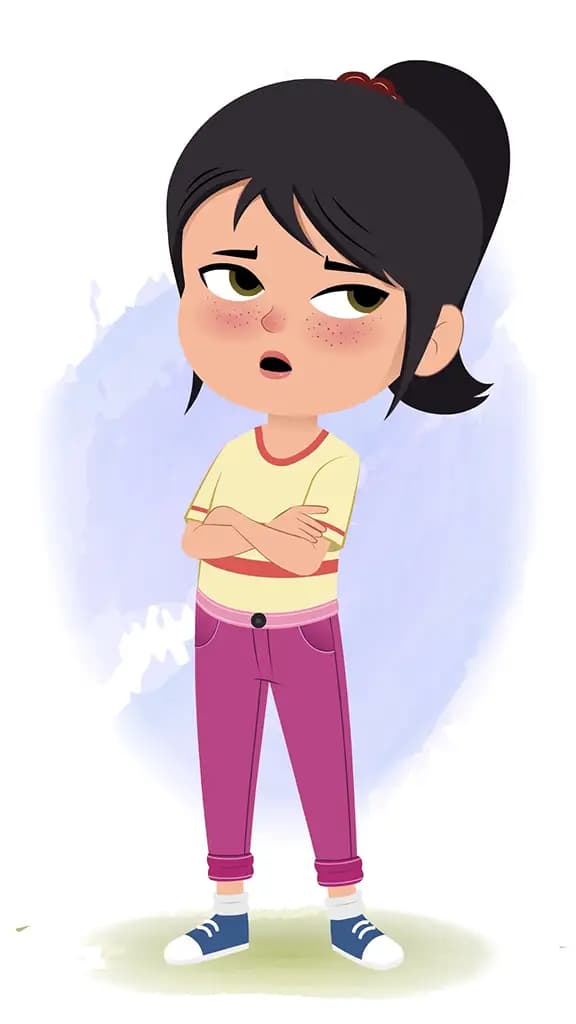 An annoyed little girl animated cartoon character aka rosie 3/4