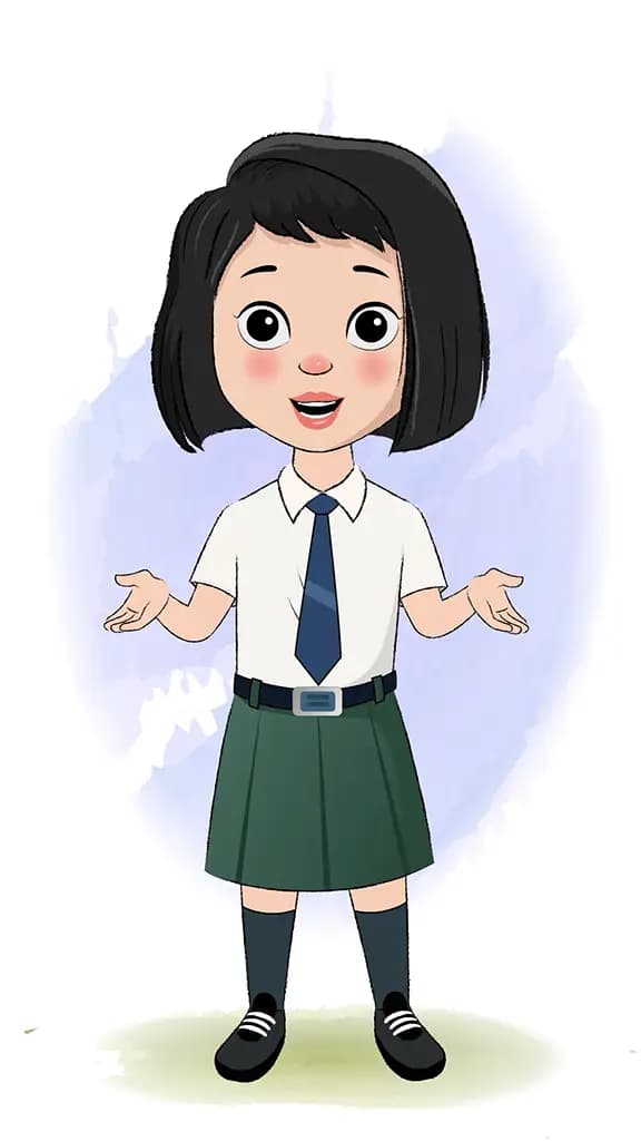 A school girl talking animated cartoon character aka anaya
