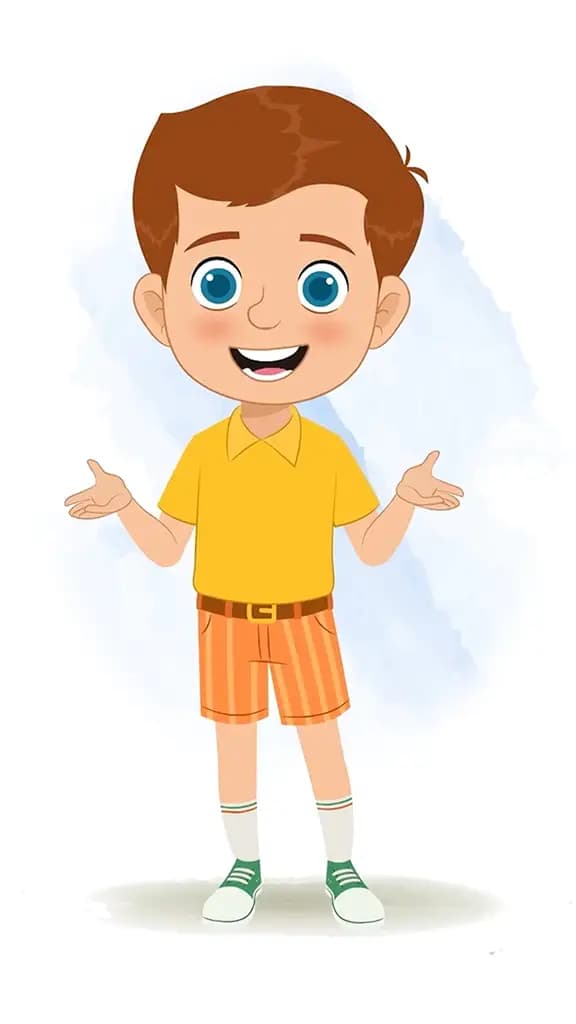 A little boy talking animated cartoon character aka johny
