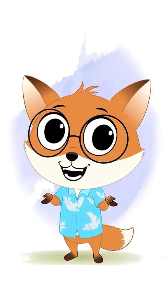 A cute little fox talking animated cartoon character aka blaze the fox cub 3/4