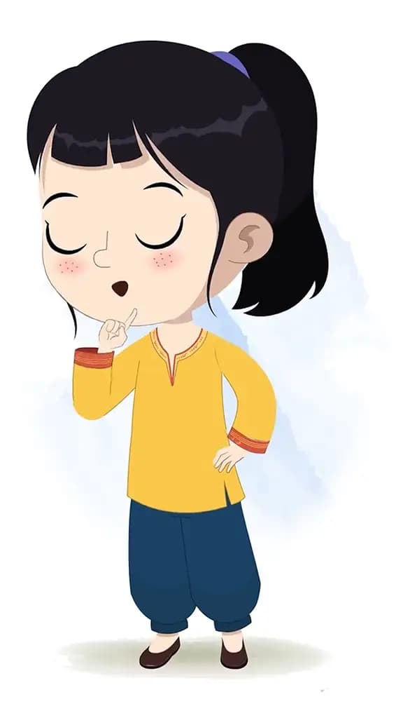 A cute Indian girl saying no animated cartoon character aka lilly