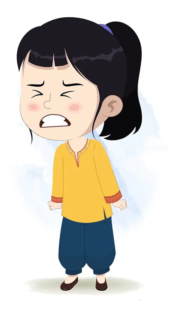 An angry cute Indian girl animated cartoon character aka lilly 3/4