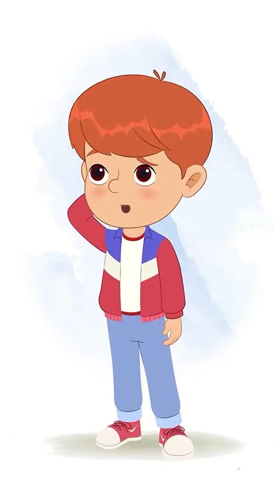 A cool confused boy animated cartoon character aka max 3/4